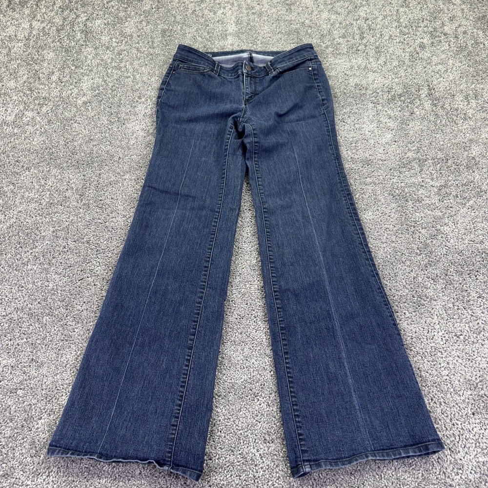 Ann Taylor Jeans Womens 8 Blue Modern Fit Wide Leg Medium Wash Denim Casual City